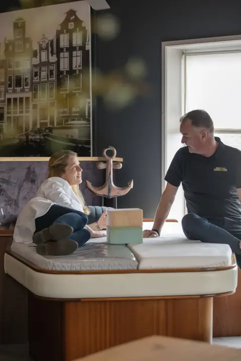 Fotoshoot Simon en Tessa bed